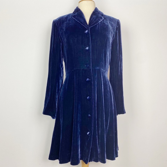 Eddie Bauer Jackets & Blazers - Beautiful dark blue velvet jacket by Eddie Bauer 6